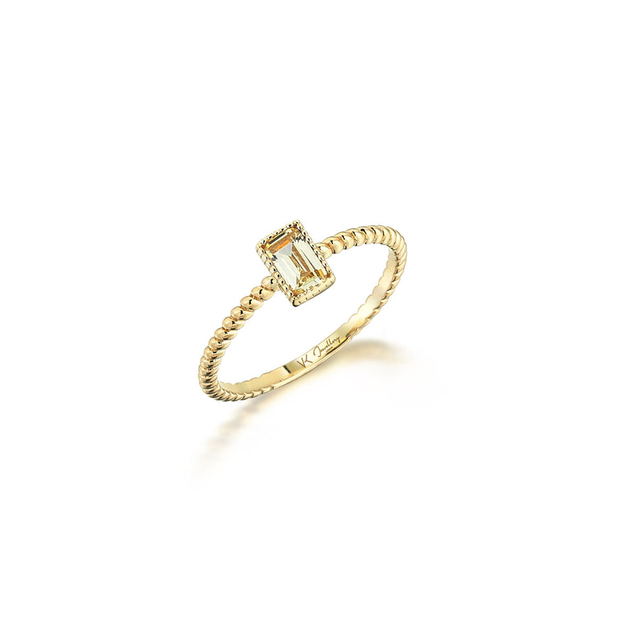 Nora Citrine 14K Gold Ring | Helical Band