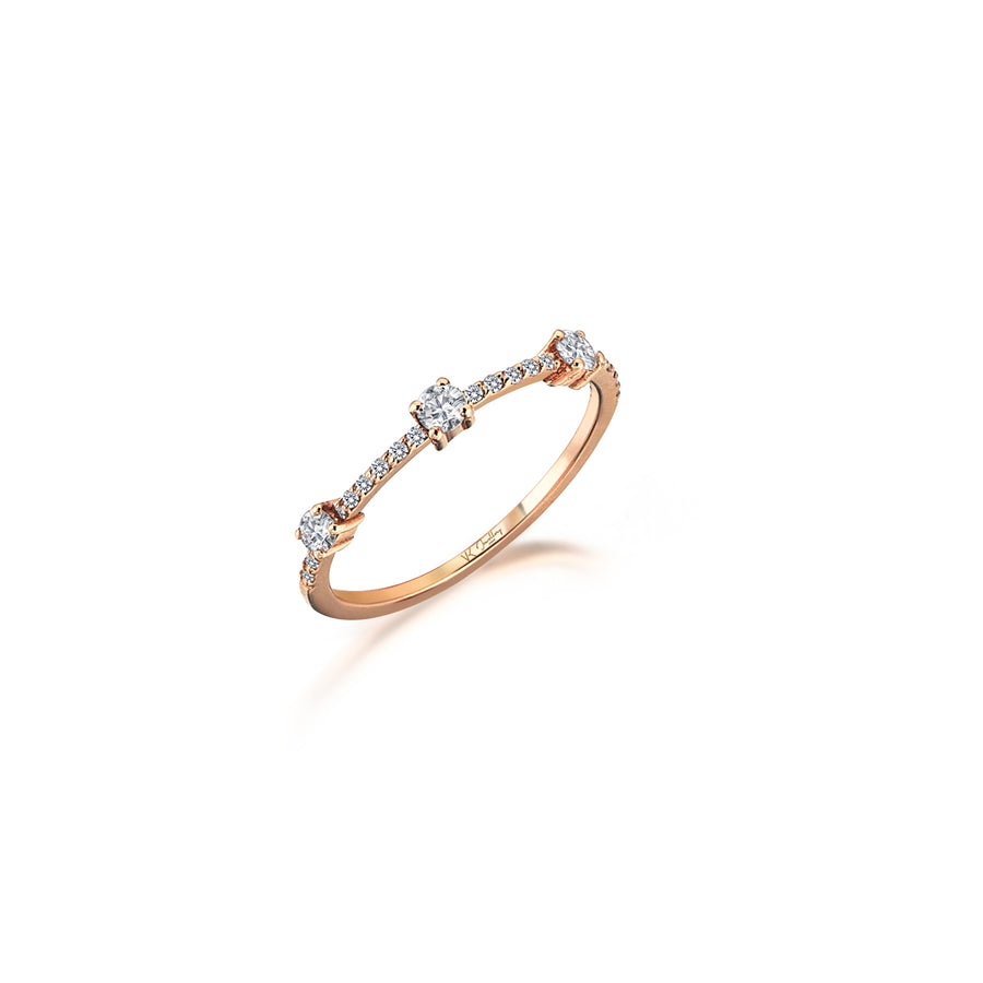 Rose Trinity 18K Gold Diamond Ring