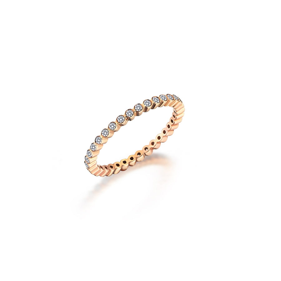 Crown Pave Set 18K Gold Ring