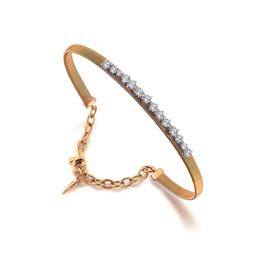 Rose Diamond 18K Gold Bangle