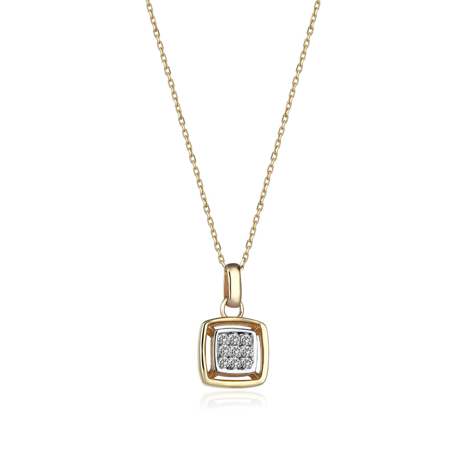 Serena Diamond Square 14K Gold Necklace