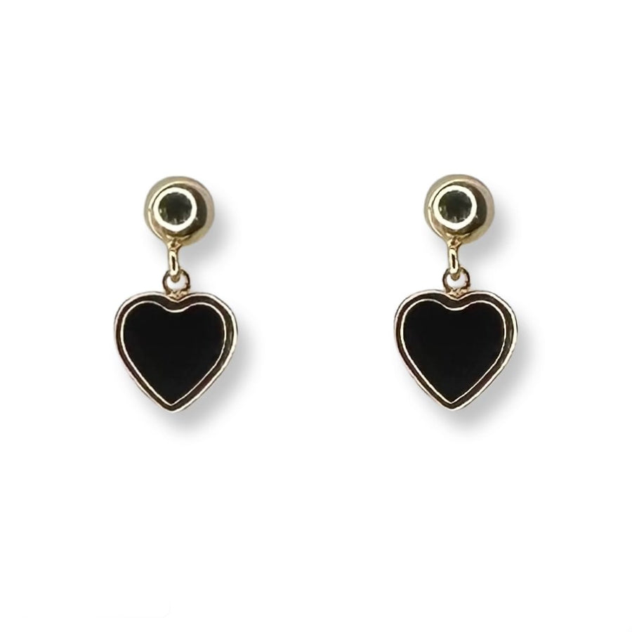 Heart Onyx Earrings