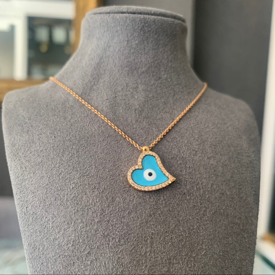 Heart Evil Eye Necklace