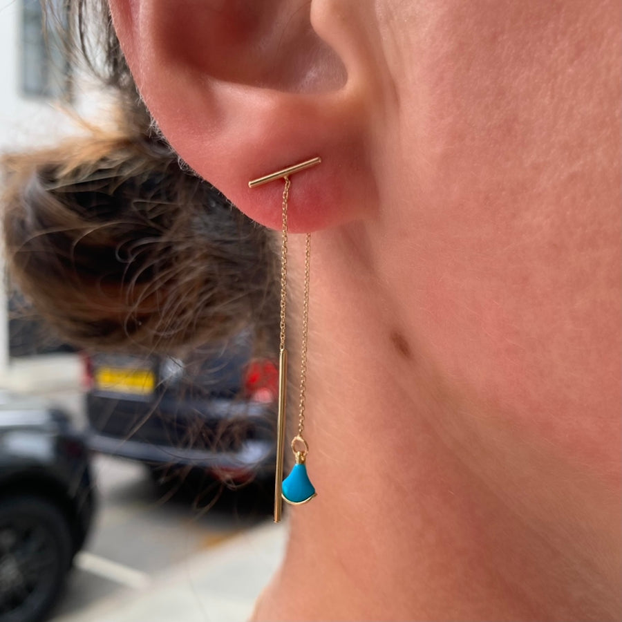 Olivia Turquoise 14K Gold Earrings