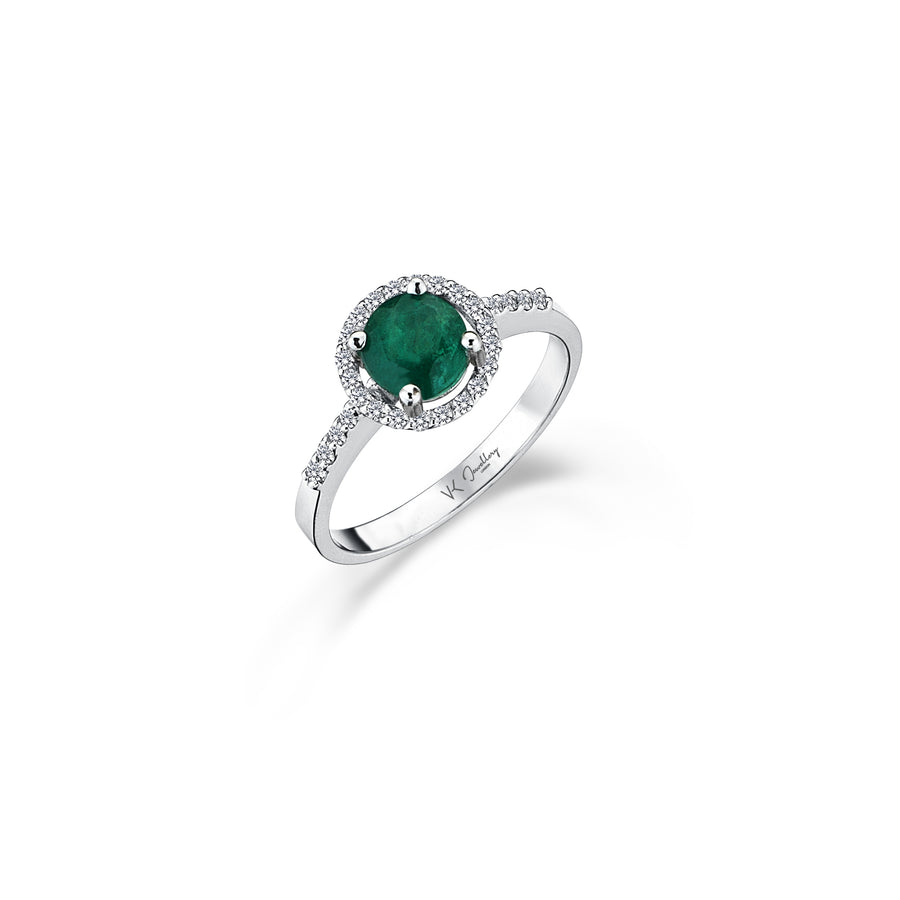 Chloe Emerald 18K White Gold Ring