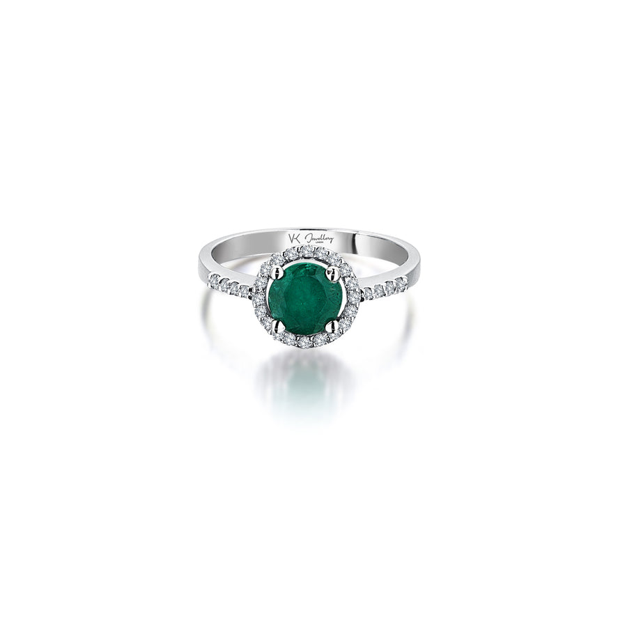 Chloe Emerald 18K White Gold Ring