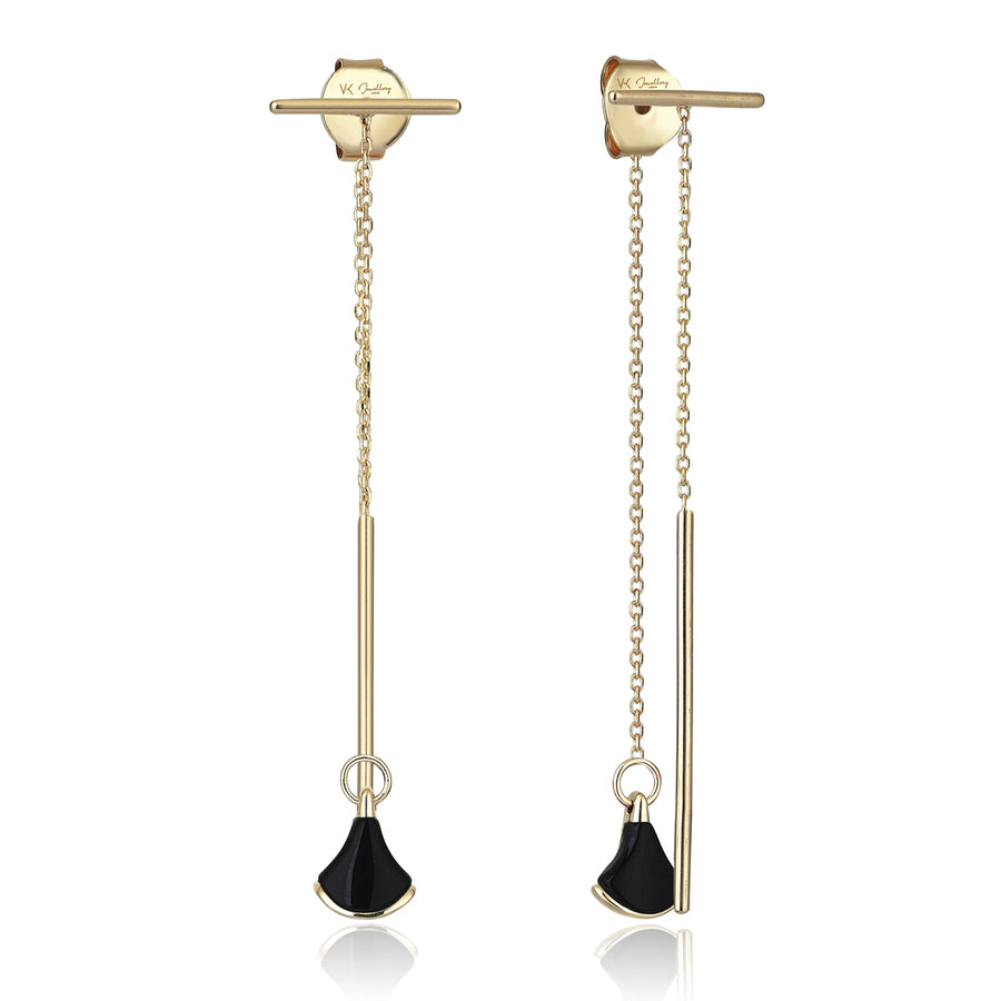 Olivia Onyx 14K Gold Earrings