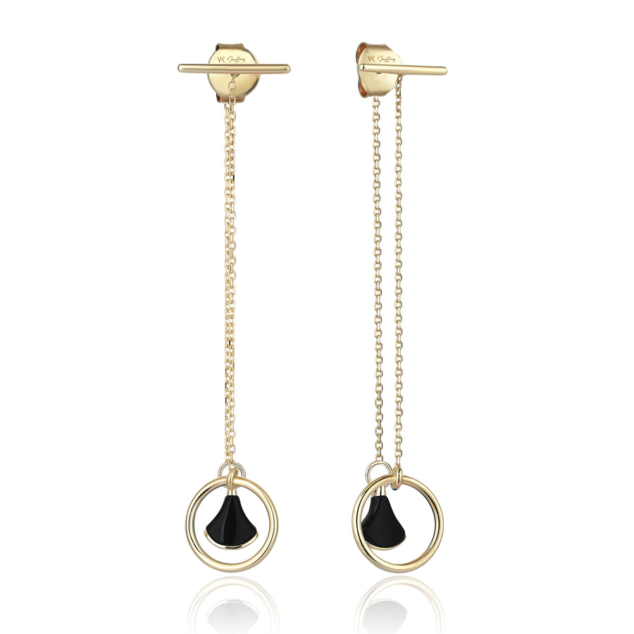 Ellie x Olivia Onyx 14K Gold Earrings