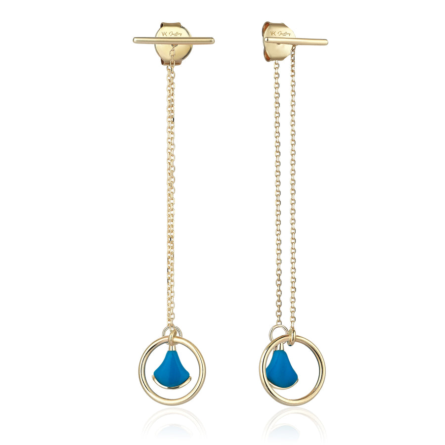 Ellie x Olivia Turquoise 14K Gold Earrings