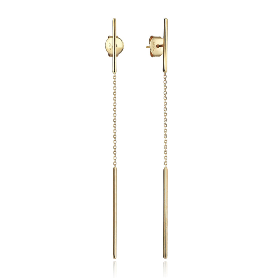 Lara Vertical Ray 14K Gold Earrings