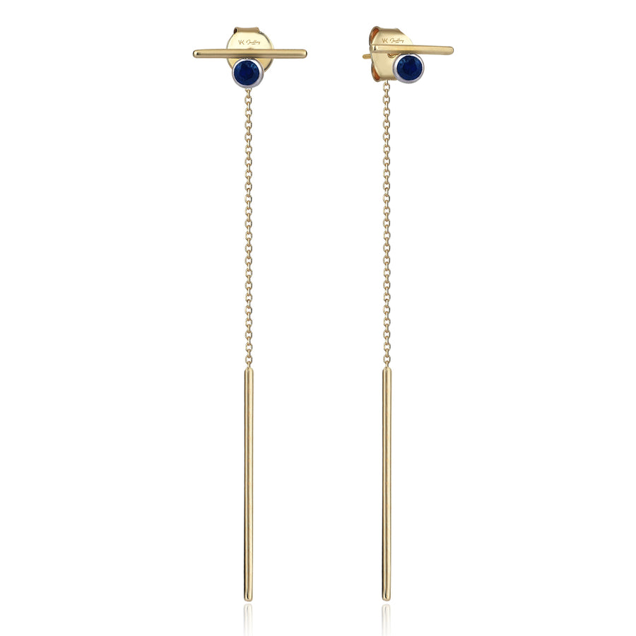 Lara 14K Gold Blue Earrings