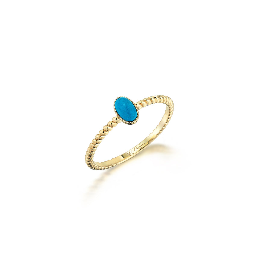 Amelia Turquoise 14K Gold Helical Ring