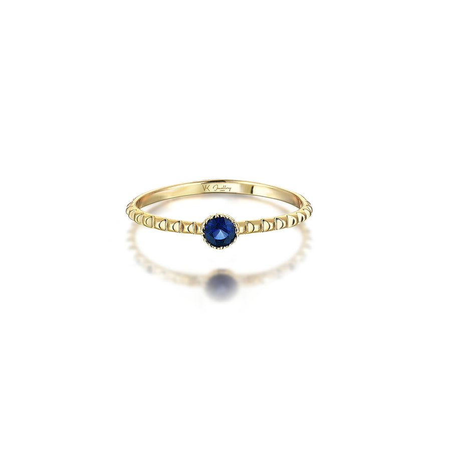 Emma Blue 14K Gold Pyramid Ring