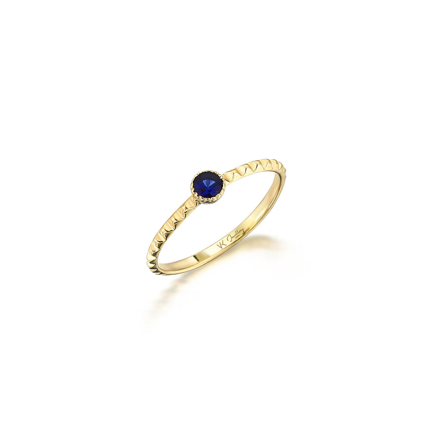 Emma Blue 14K Gold Pyramid Ring