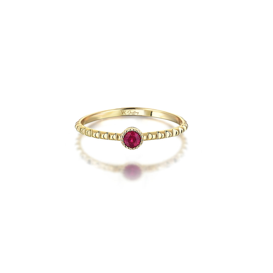 Emma Ruby 14K Gold Pyramid Ring