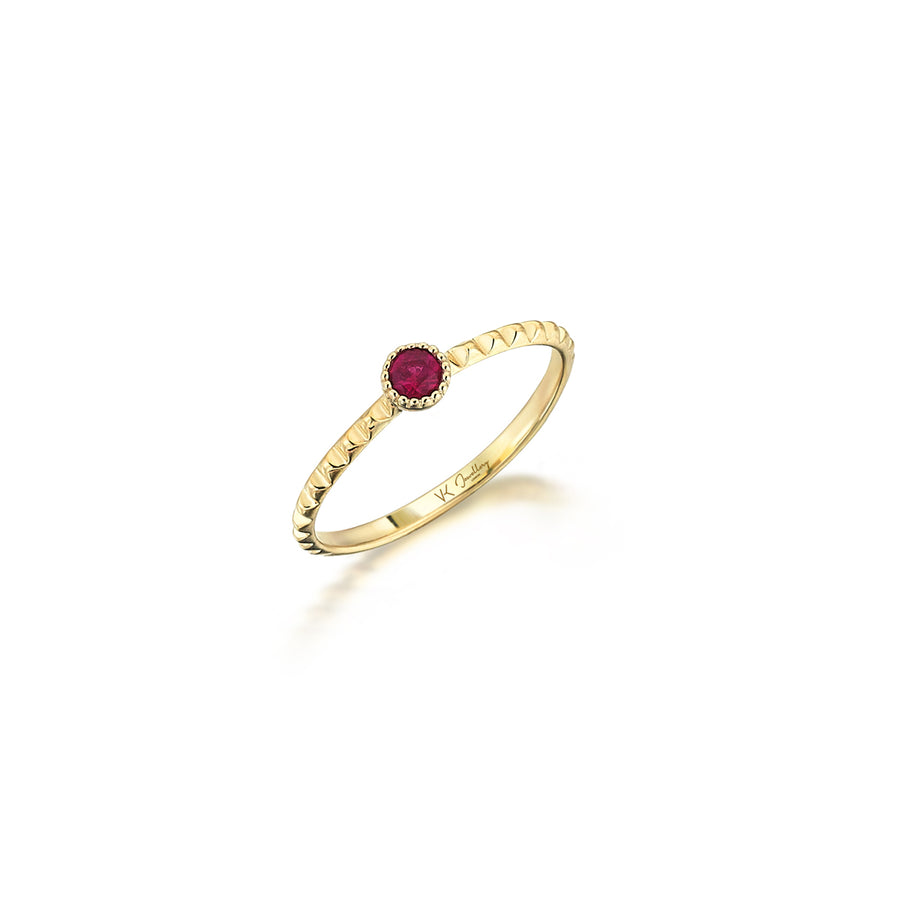 Emma Ruby 14K Gold Pyramid Ring