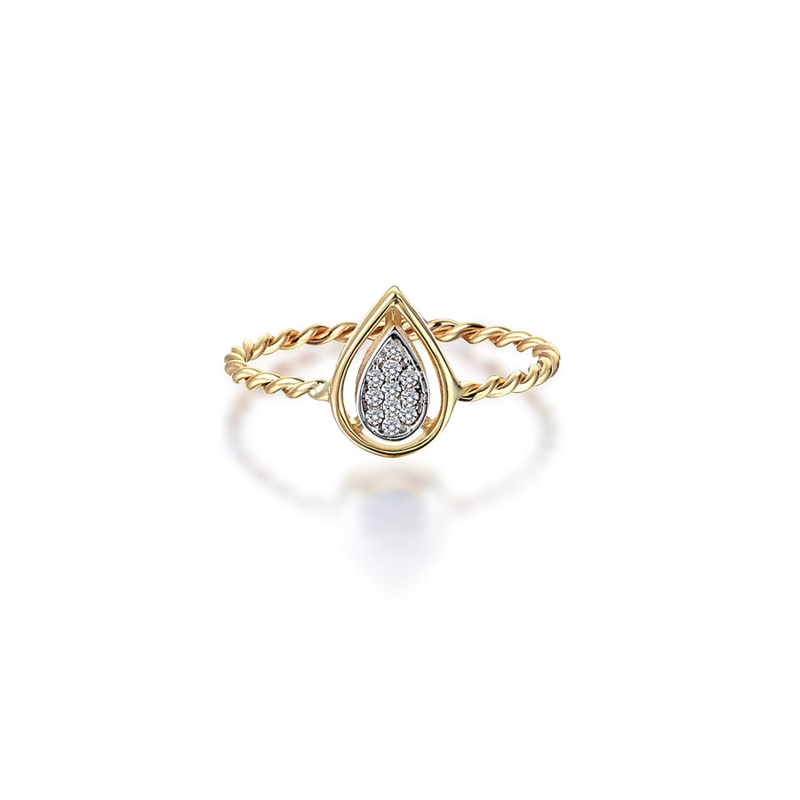 Serena Diamond Drop 14K Gold Ring