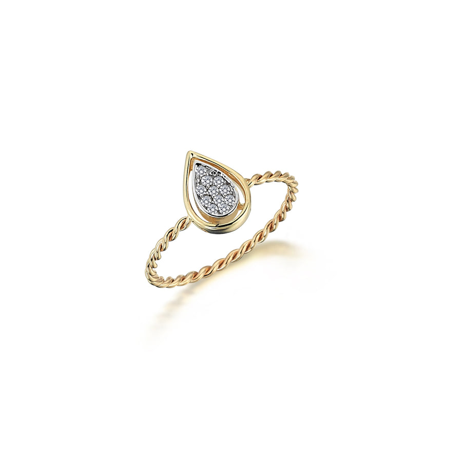 Serena Diamond Drop 14K Gold Ring