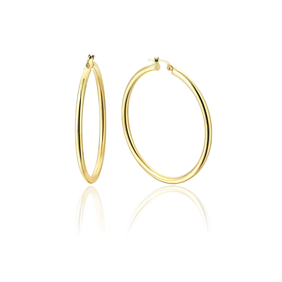 XL Radiant 14K Gold Hoop Earrings